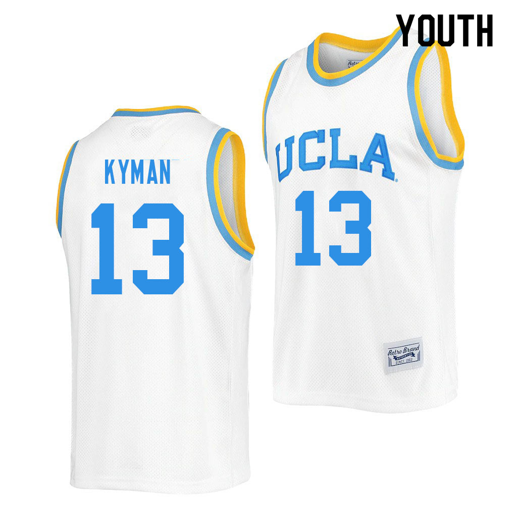 Youth #13 Jake Kyman UCLA Bruins College Jerseys Sale-Retro White